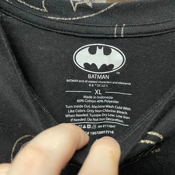 all over print AOP short sleeve Crewneck Batman symbol comics DC movie T-shirt - Picture 2 of 4